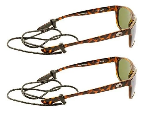 2 PACK Peeper Keepers Braided Leather Retainer Eyeglass Strap Cord in DARK BROWN