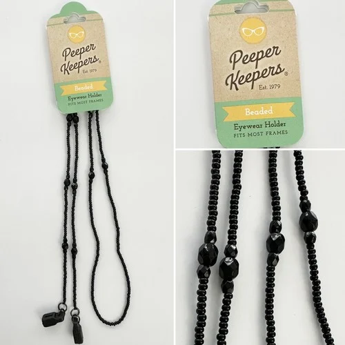 Peeper Keepers Beaded Eyeglass/Sunglass Retainer Black Eyewear Holder Elegant