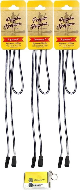 Peeper Keepers Eyeglass Retainer | Supercord | w/Microfiber Cloth, Screwdriver